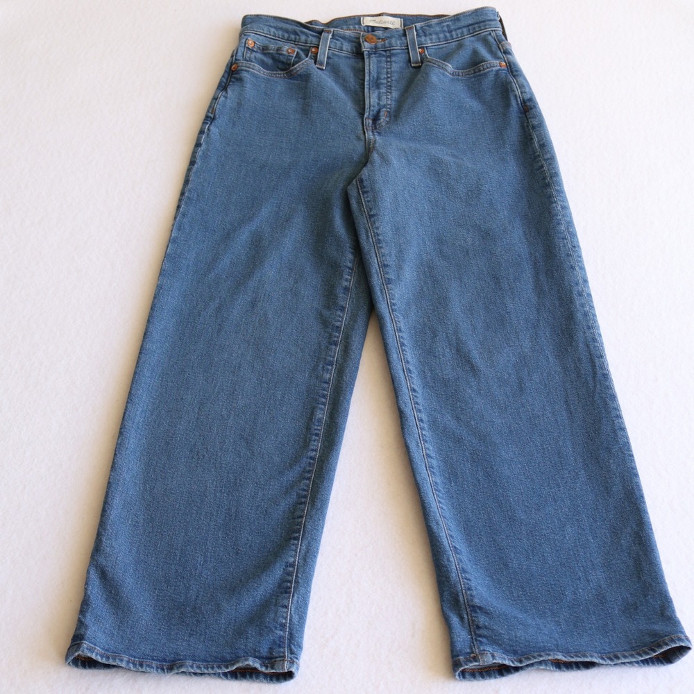 Madewell Perfect Vintage Wide Leg Jeans Womens 27 Petite Medium Wash High Rise